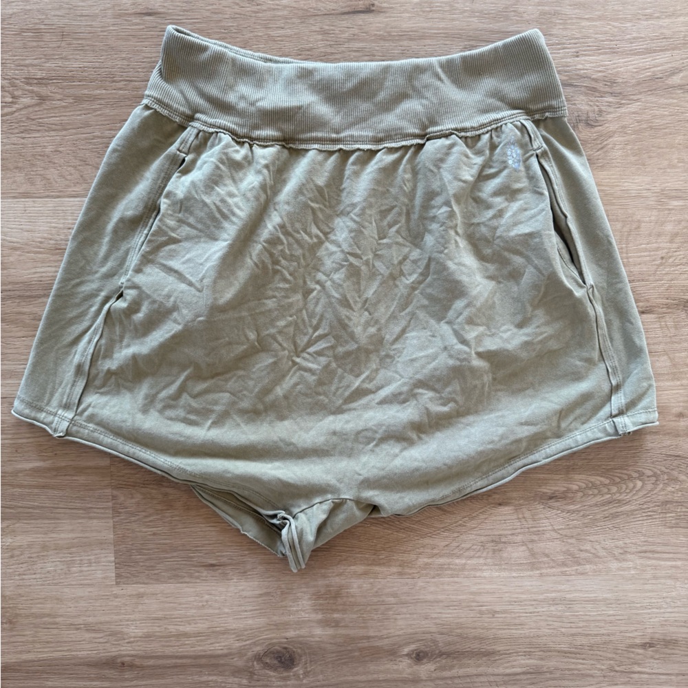 Free People Movement Casual Olive Green Shorts